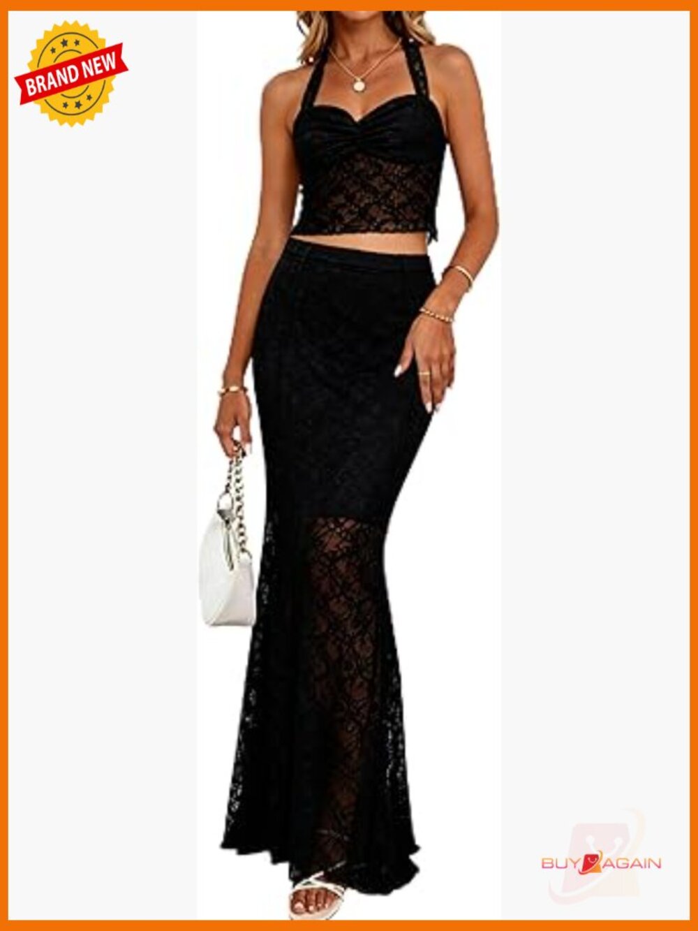 Two Piece Skirt Set Halter Cami Top Twist Front Going Out Outfit